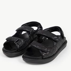 RAID Amylia Quilted Chunky Dad Sandal in Black